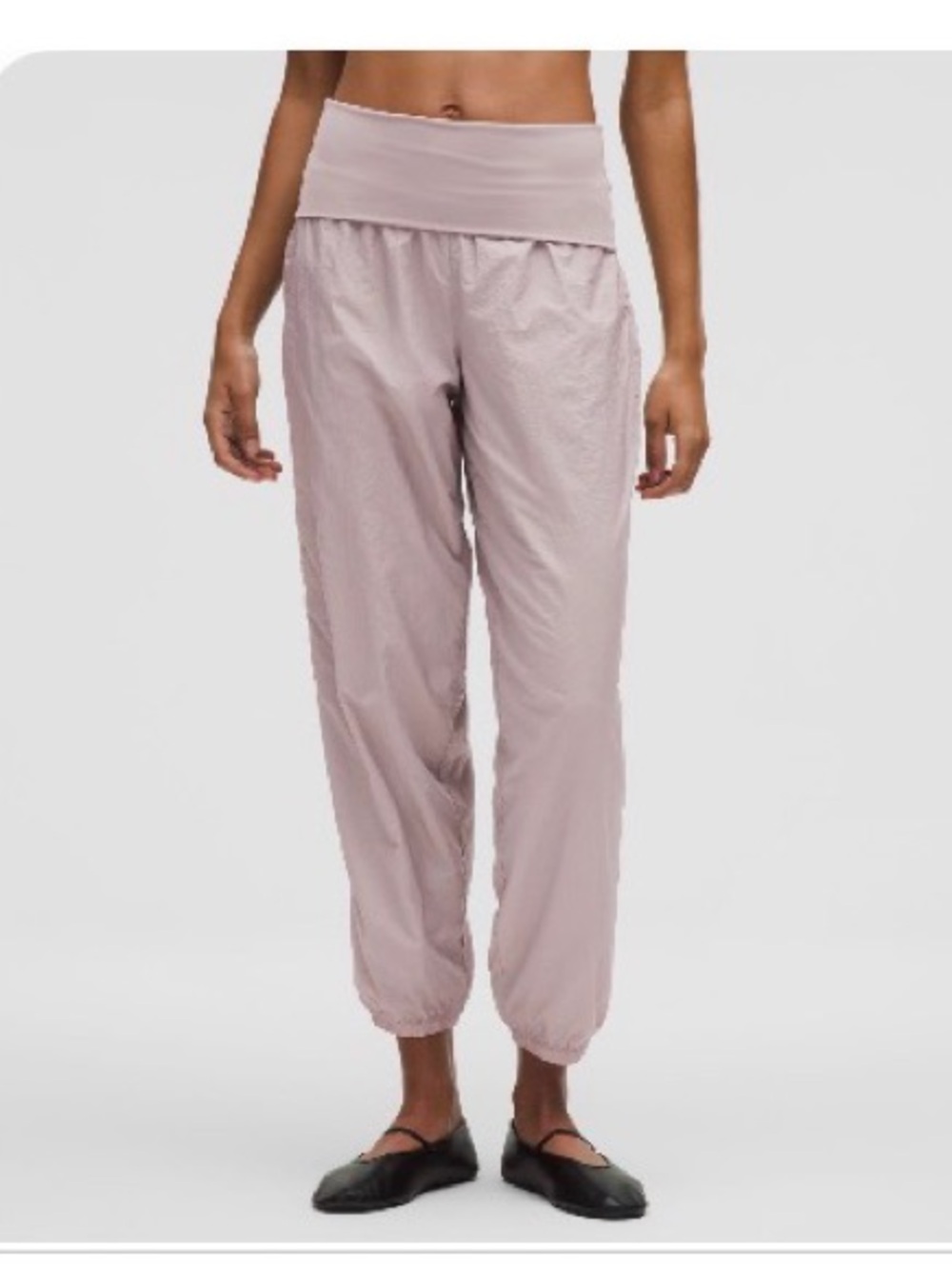 Lululemon Women's Fold-Over Waist Jogger Pants, Mauve Grey, Size Medium, NWT